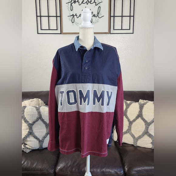 Tommy Hilfiger Denim Other - Vintage Tommy Hilfiger Denim Men's Size M Long Sleeve Rugby Shirt Color Block